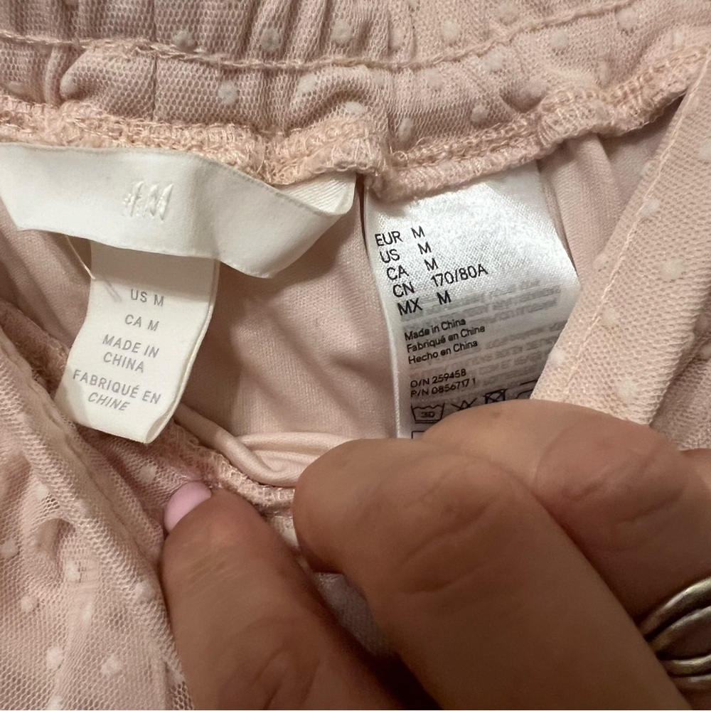 H&M Tulle Mesh Dot Soft Pink Elastic Waist Skirt medium - Picture 4 of 9